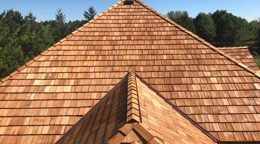 Cedar shake roof conditioning and oil treatment on a home in the Lower Mainland
