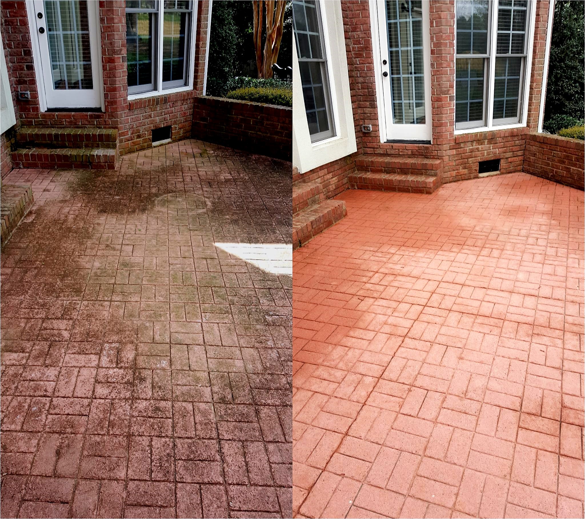 High-pressure washing of a driveway and exterior surface in Surrey BC